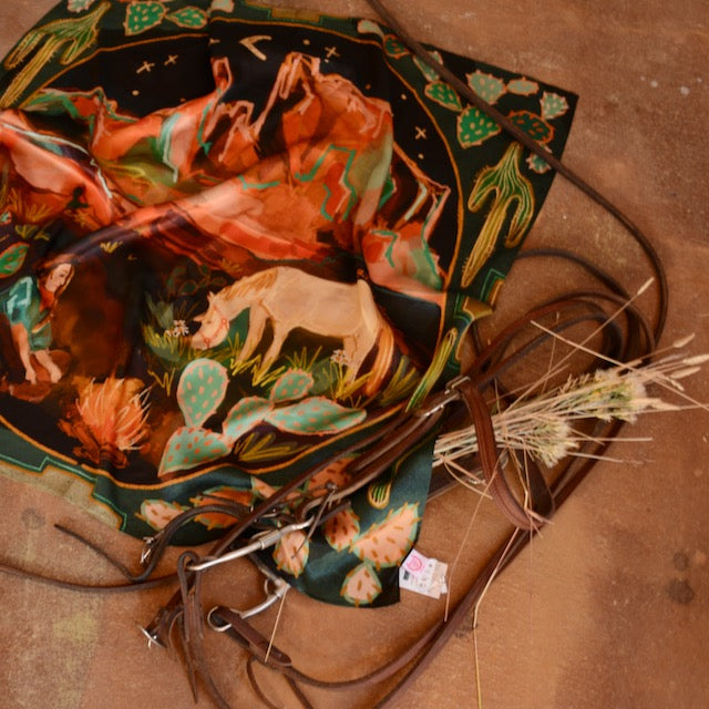 Desert Nights 35-Inch Silk Wild Rag by Tirzah Lane Art