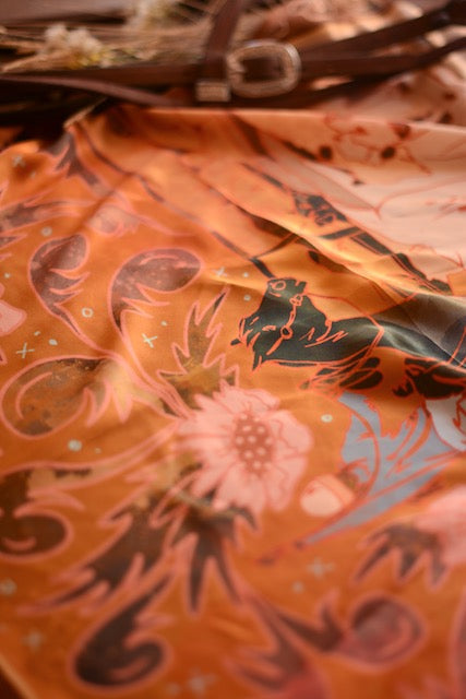 Round Up 35-Inch Silk Wild Rag by Tirzah Lane Art, view 3