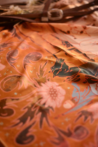 Round Up 35-Inch Silk Wild Rag by Tirzah Lane Art, view 3