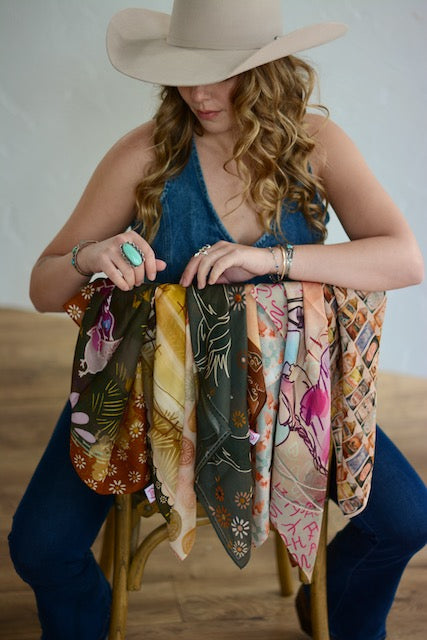 Round Up 26-Inch Wild Rag by Tirzah Lane Art, view 6