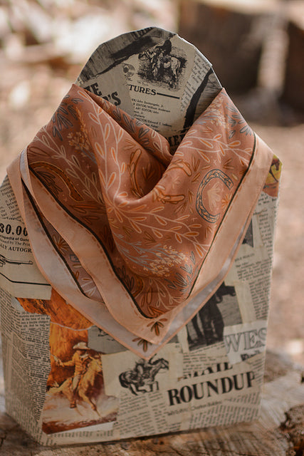 Dusty Rose Harvest 26-Inch Wild Rag by Tirzah Lane Art, view 2