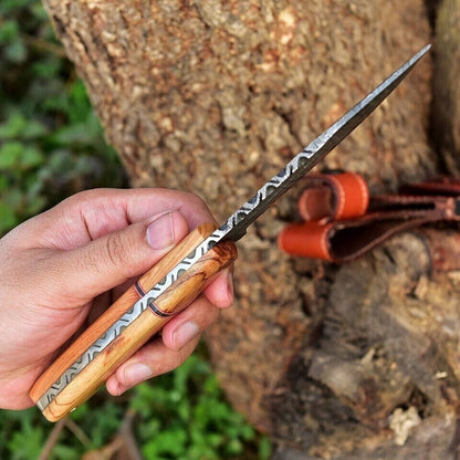 The 10-Inch Olive Wood Hunting Knife | Texan Knives