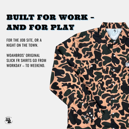 The Duck Camo FR Pearl Snap | WoahBros