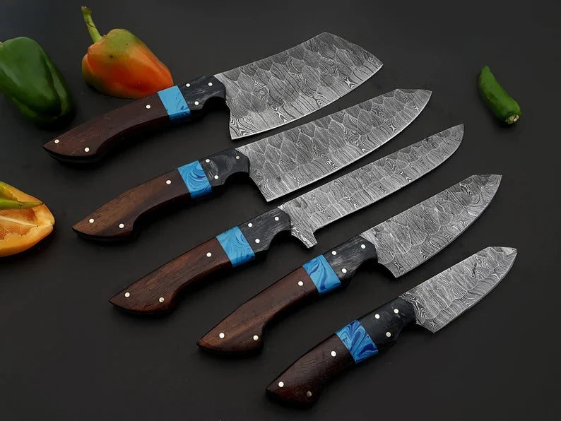 The Wenge Resin Damascus Chef Knife | Texan Knives
