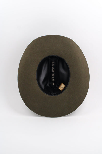 Dark Olive 30X Merino Cattleman Hat by Wilder and Soul, view 3