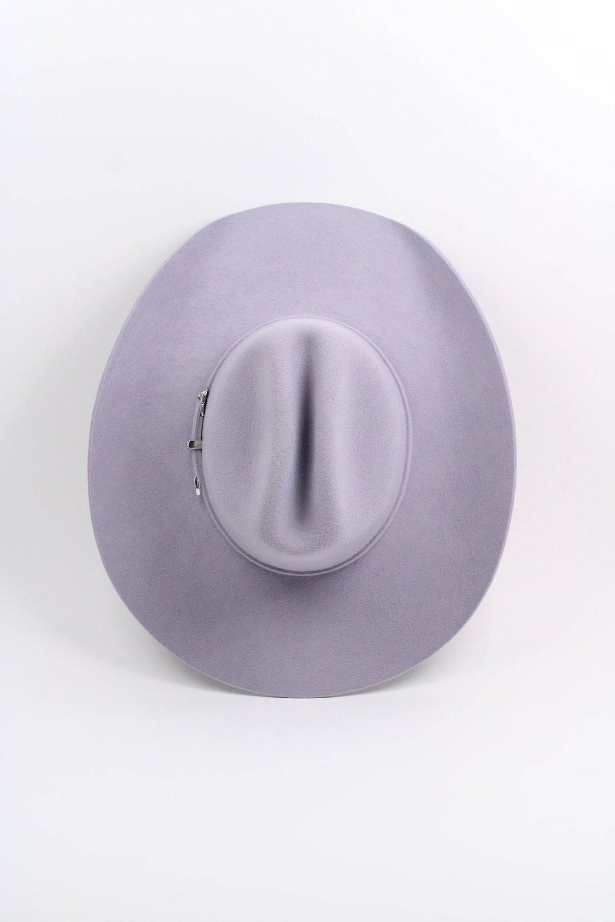 Ice gray merino wool cattleman cowboy hat with a curved brim, view 4