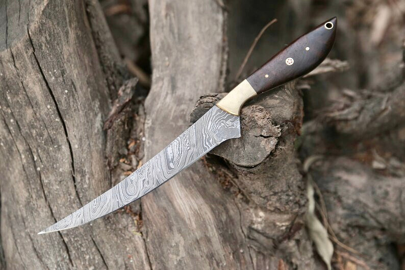 The Rosewood Brass Bolster Fillet Knife | Texan Knives