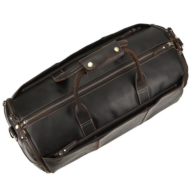 The Convertible Leather Garment Weekender