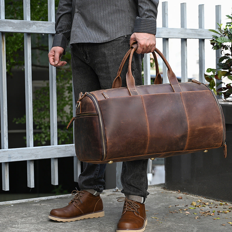 The Convertible Leather Garment Weekender, view 3
