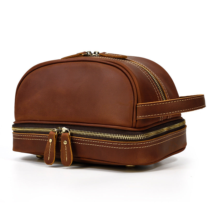 The Full-Grain Leather Wash Bag, view 6
