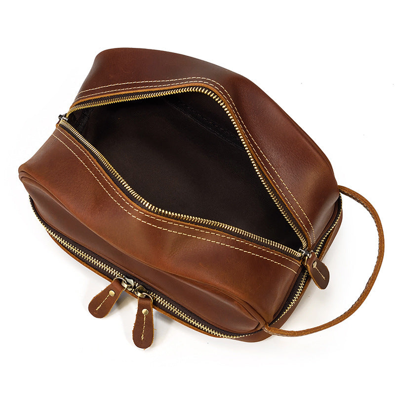 The Full-Grain Leather Wash Bag, view 7