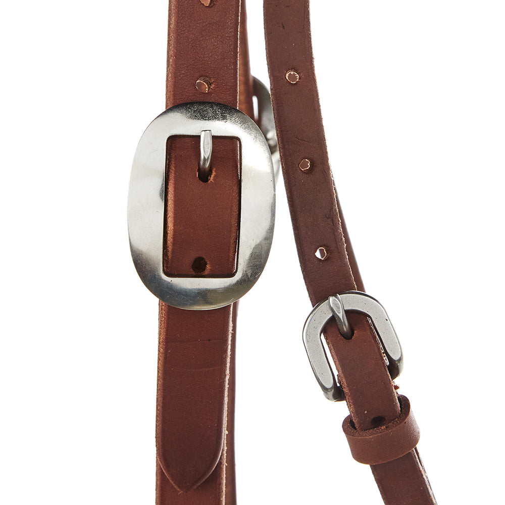 Double Buckle Harness Leather Browband Headstall, view 3