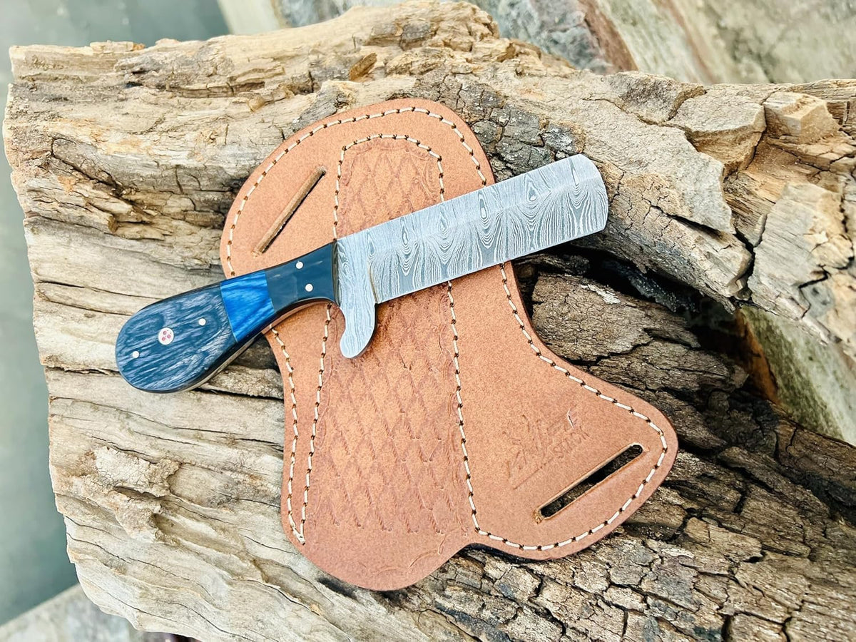 Custom Handmade Bull Cutter Knife – Damascus Steel 4" Blade | BBQ & Meat Knife