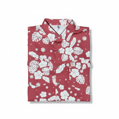 The Hawaiian Print FR Pearl Snap | WoahBros