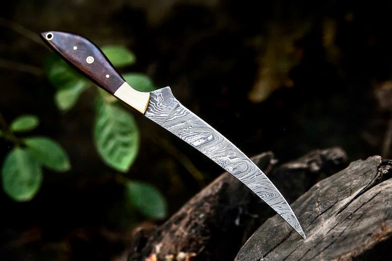 The Rosewood Brass Bolster Fillet Knife | Texan Knives