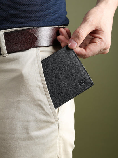 Yellow-Lined Black Wallet by Classy Leather Bags, view 2