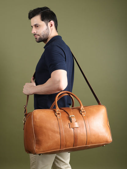 Port Blair Tan Duffle by Classy Leather Bags, view 2