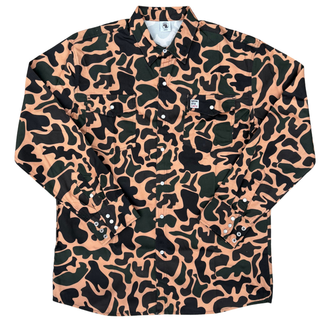 The Duck Camo FR Pearl Snap | WoahBros