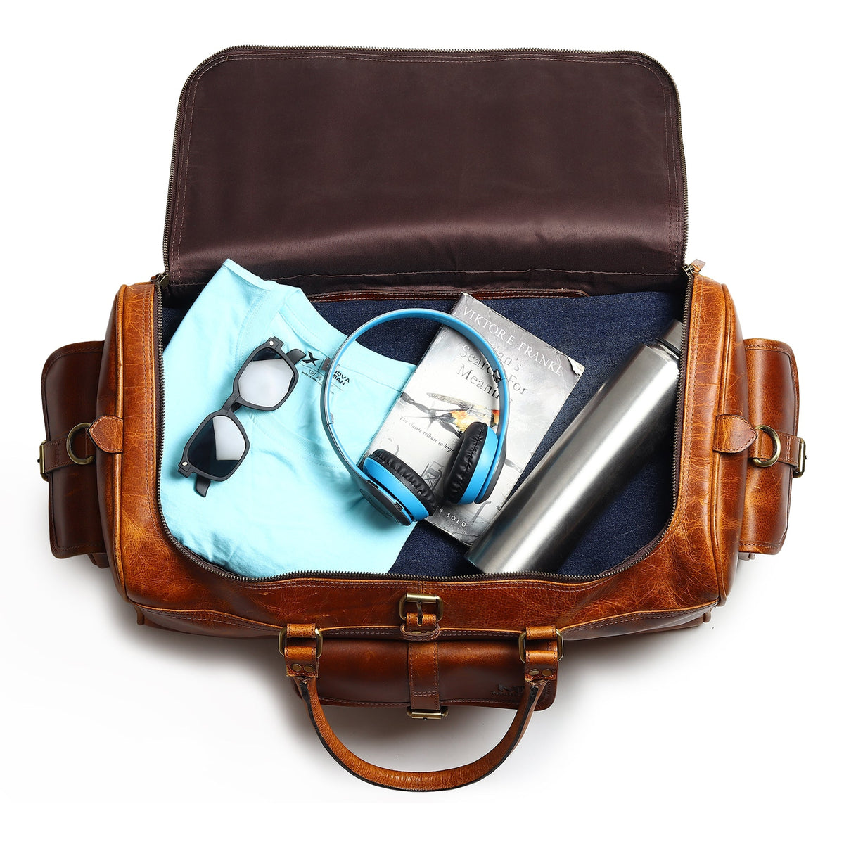 Berlin Leather Weekender by Classy Leather Bags