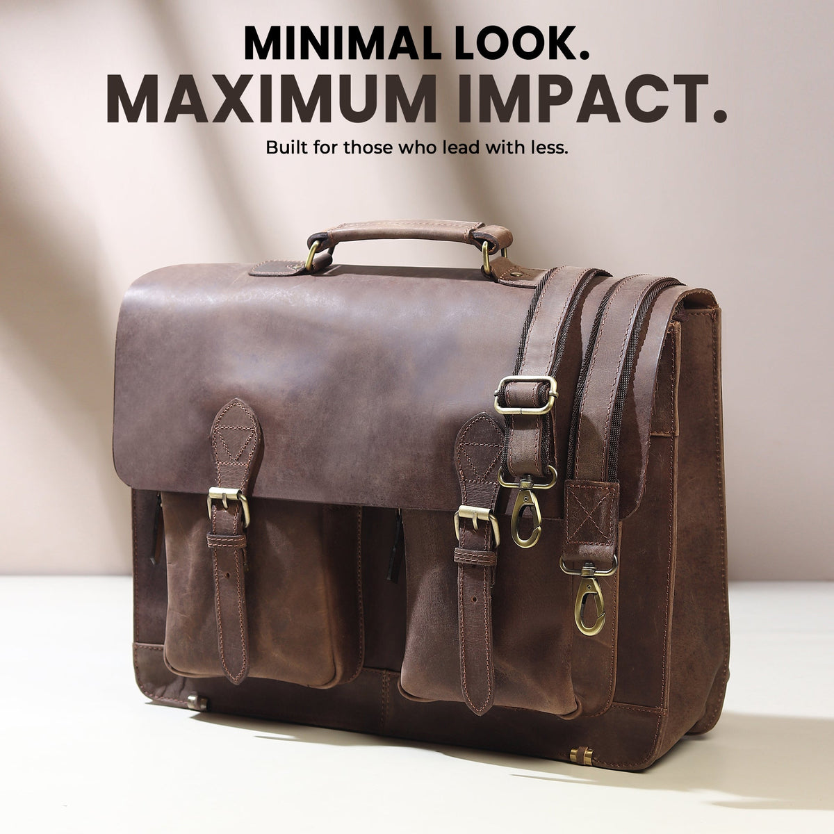 Vintage Brown Buffalo Messenger by Classy Leather Bags, view 2