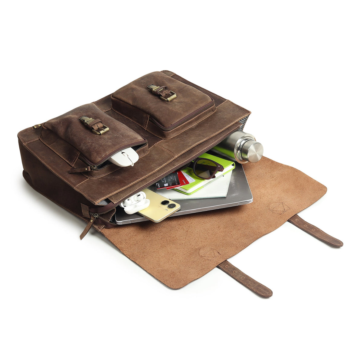 Vintage Brown Buffalo Messenger by Classy Leather Bags, view 6