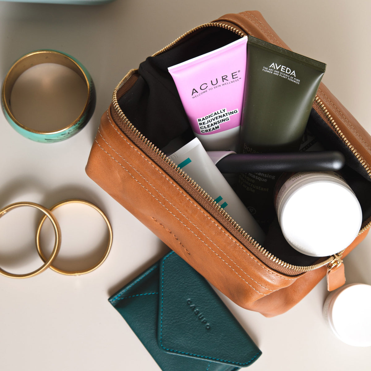 The Natural Leather Toiletry Bag, view 5