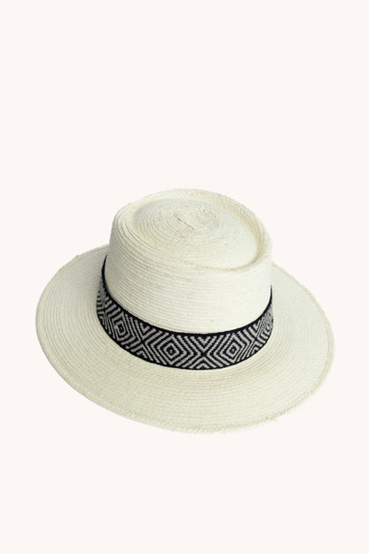White Palm Bucket Hat by Andeana Hats