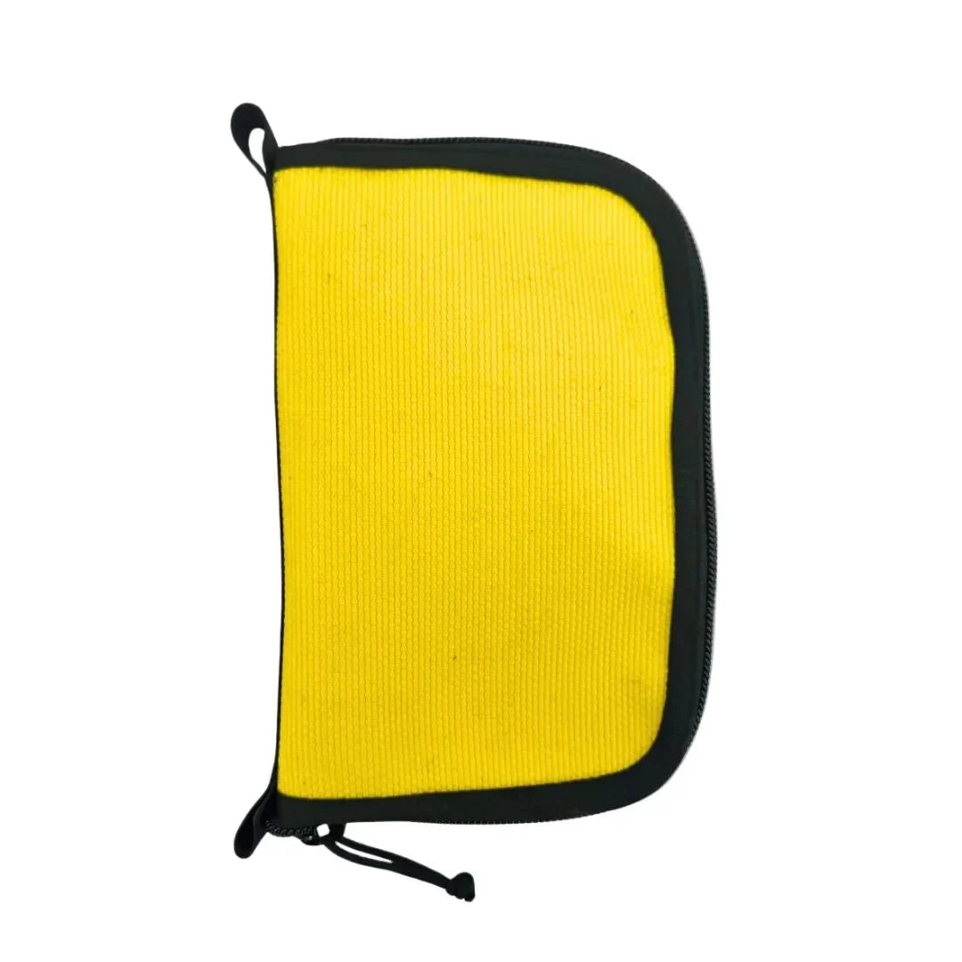 The Fire Hose Dopp Bag, yellow and black fire hose