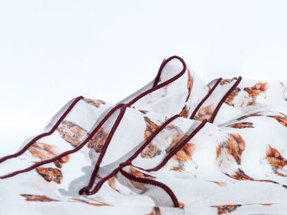 Collie motif chiffon scarf, view 5