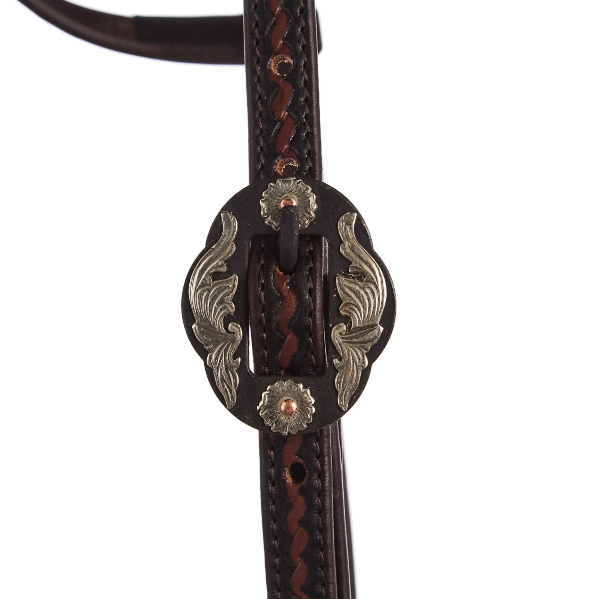 Double Flower Rope-Tooled Headstall, view 3