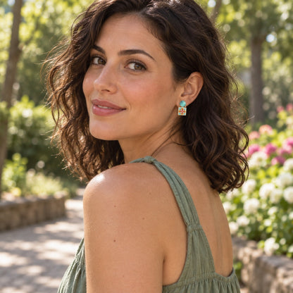 The Talavera Turquoise Drop Earrings, view 2