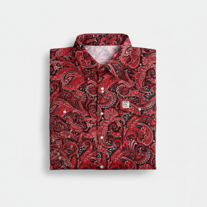 The Red Paisley FR Pearl Snap | WoahBros
