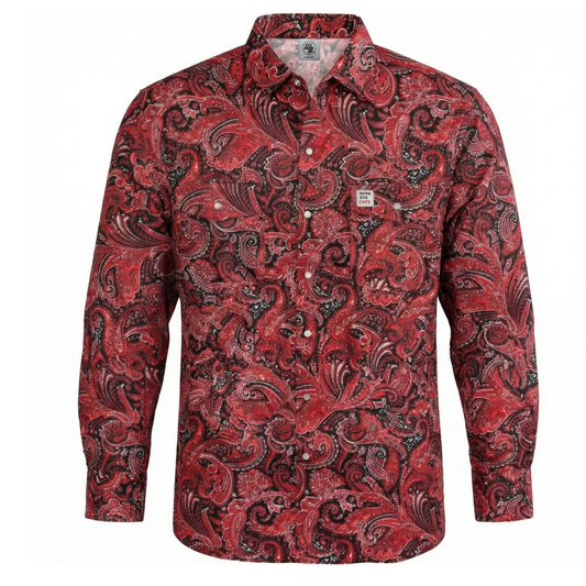 The Red Paisley FR Pearl Snap | WoahBros
