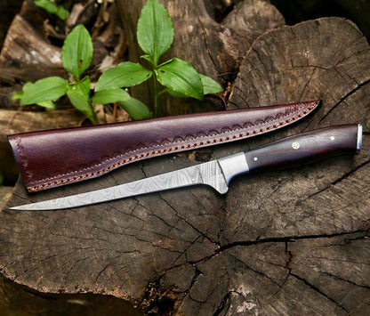 The Rosewood Steel Bolster Fillet Knife | Texan Knives