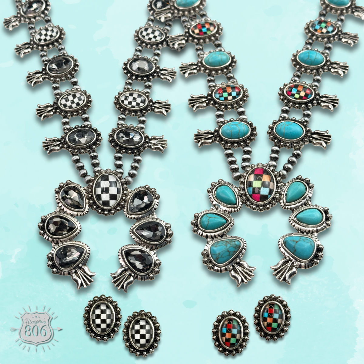 The Checkerboard Squash Blossom Set