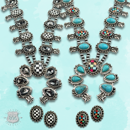 The Checkerboard Squash Blossom Set