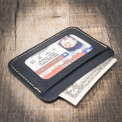 Pflugerville Card Wallet in Black by Bull Sheath Leather, view 3