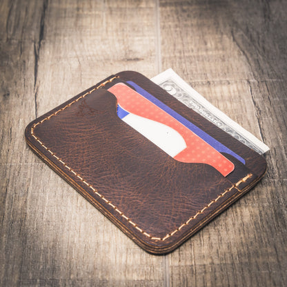 Pflugerville Card Wallet in Walnut Brown by Bull Sheath Leather
