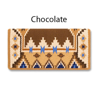 Black, charcoal, ash and cream patterned New Zealand wool saddle blanket, view 3