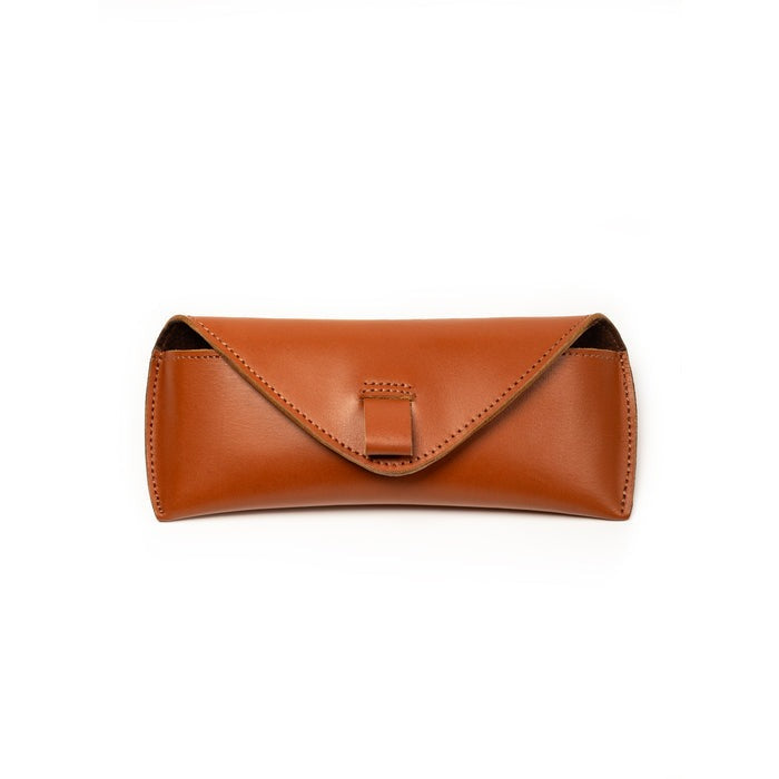Leather sunglasses case with push-button closure, view 3