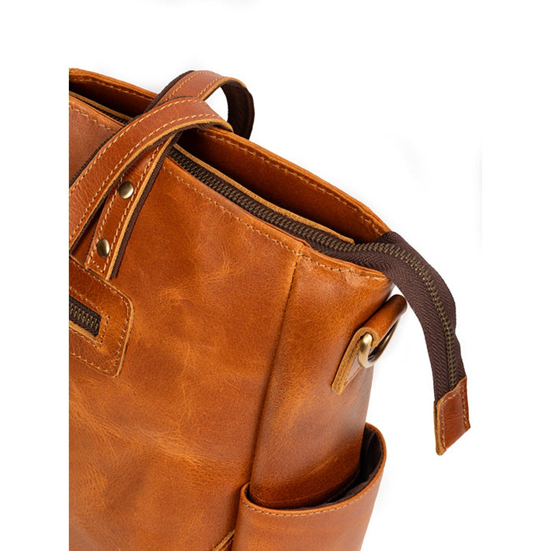 Kodiak Tan Leather Tote by Classy Leather Bags