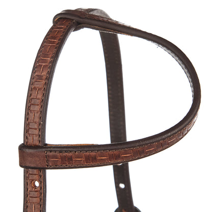 Brick-Tooled Medium Oil Headstall, view 2