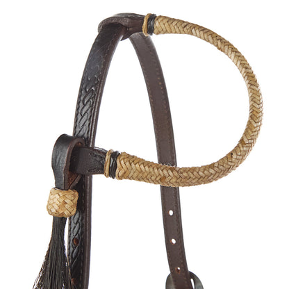 Shoo Fly Tassel Single Ear Headstall, Natural Rawhide, view 2