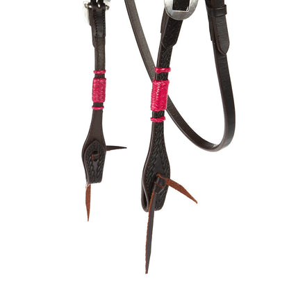 Hot Pink Rawhide Browband Headstall, view 7