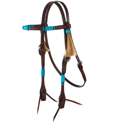Turquoise Rawhide Browband Headstall, view 2
