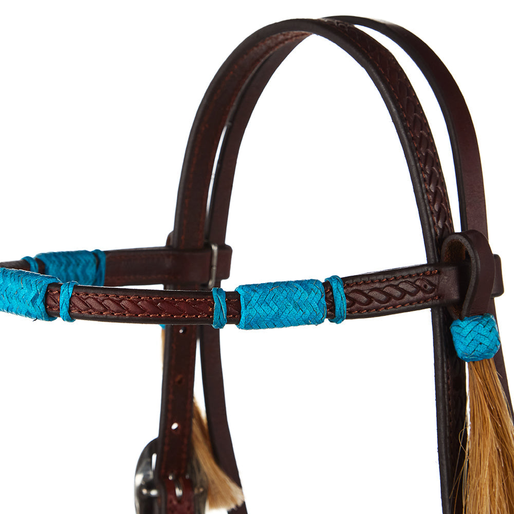 Turquoise Rawhide Browband Headstall, view 3