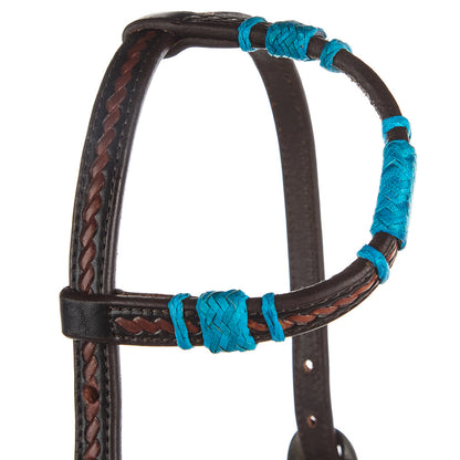Turquoise Rawhide Single Ear Headstall, view 3