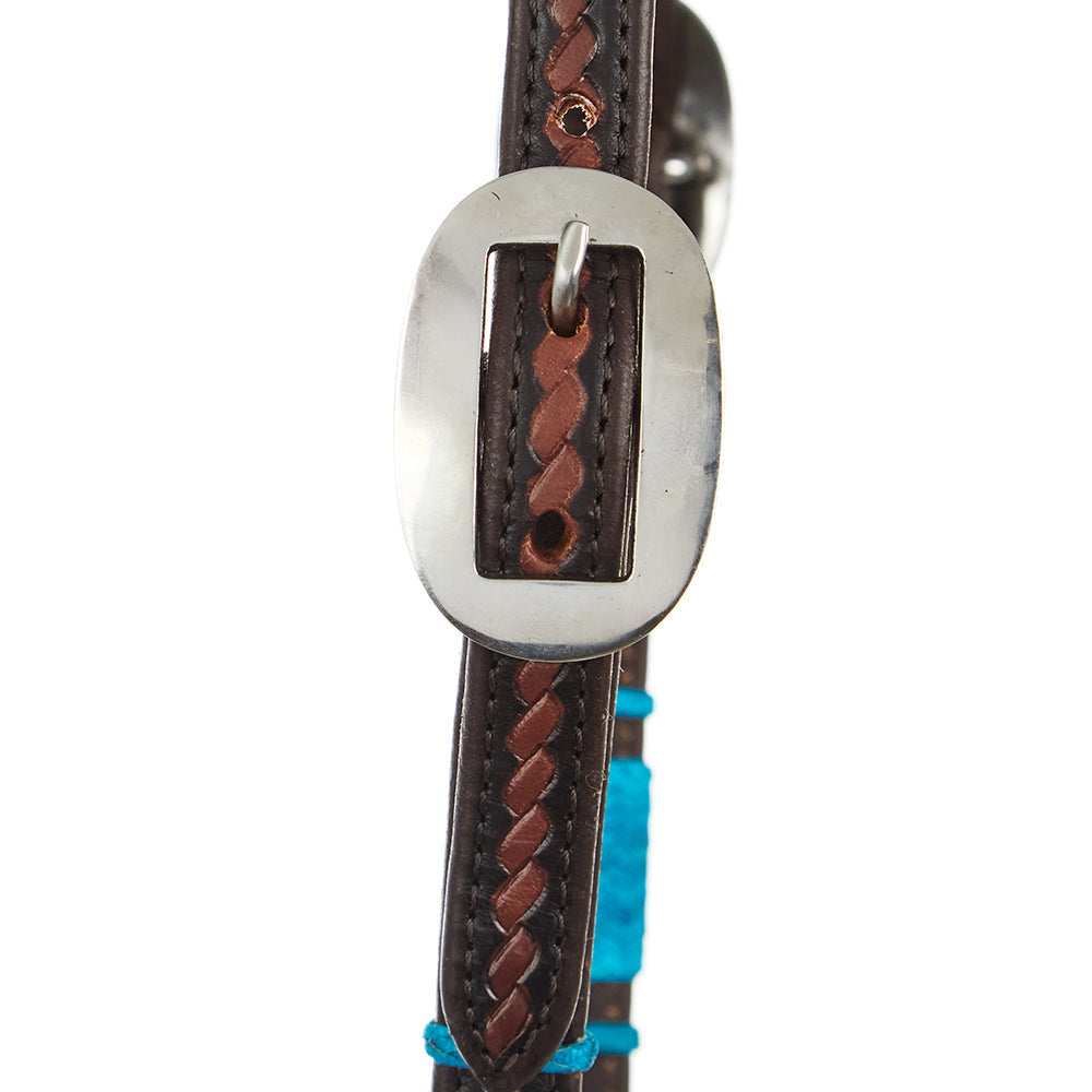 Turquoise Rawhide Single Ear Headstall, view 4