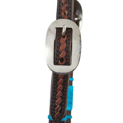 Turquoise Rawhide Single Ear Headstall, view 4