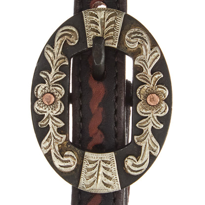 Floral Bar Rope-Tooled Headstall, view 2